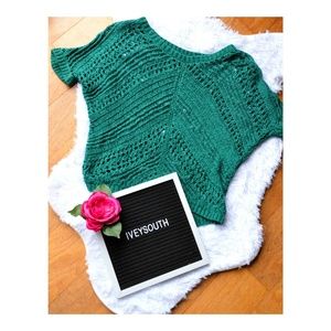 Express teal green sweater